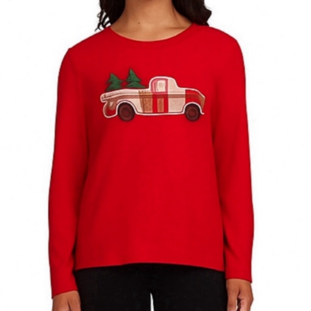 Women’s Eddie Bauer Holiday Pajama Top Sleepwear Long Sleeve Relaxed Fit‎ Large